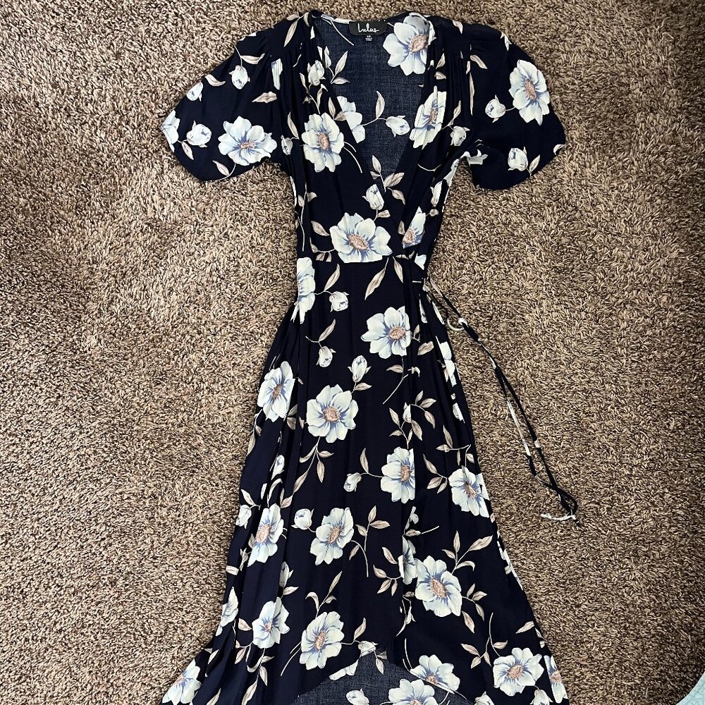 Lulu's Navy Floral Dress XS